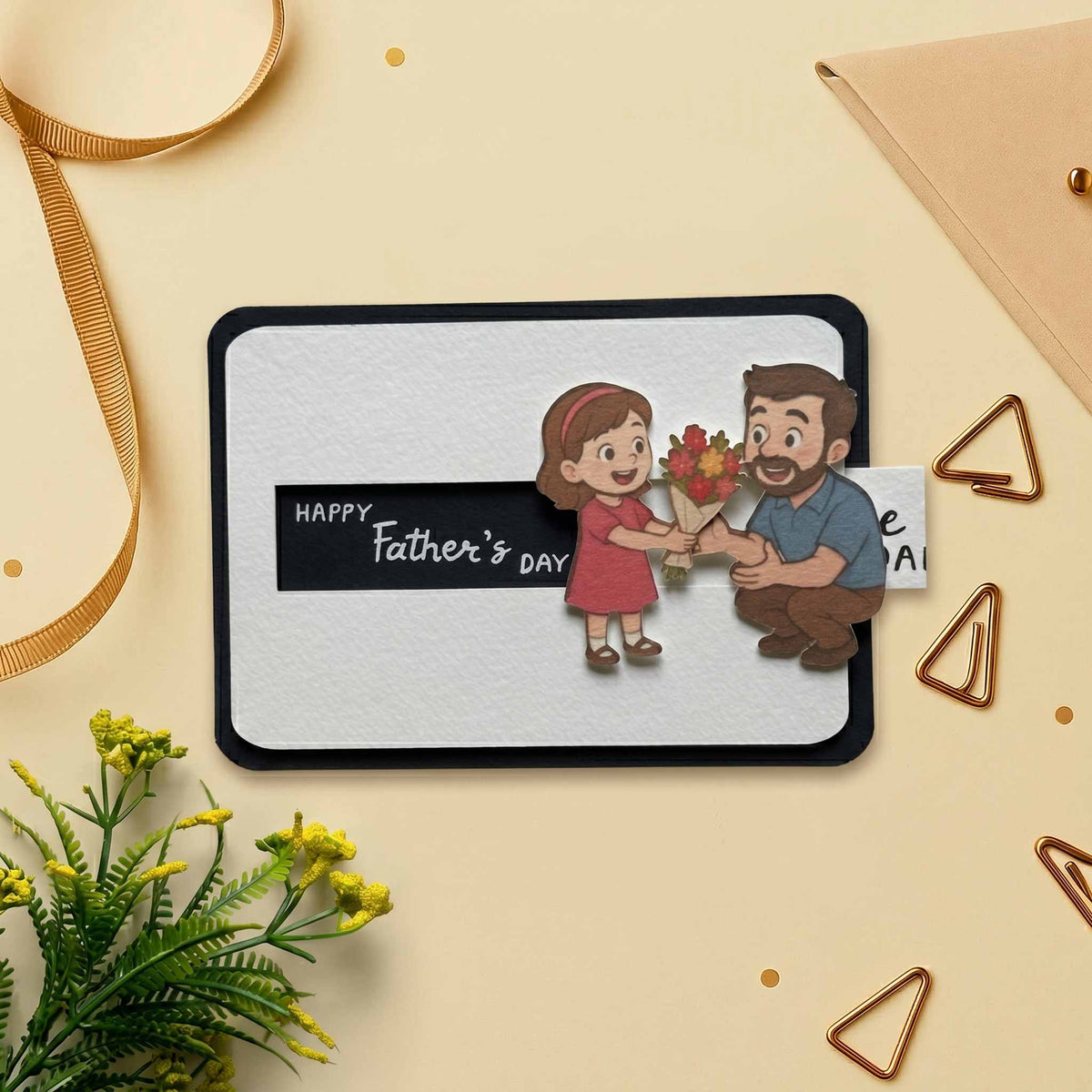 Father & Daughter Bouquet Slider Card