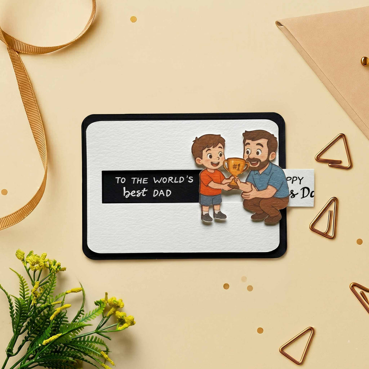 Best Dad Trophy Slider Card