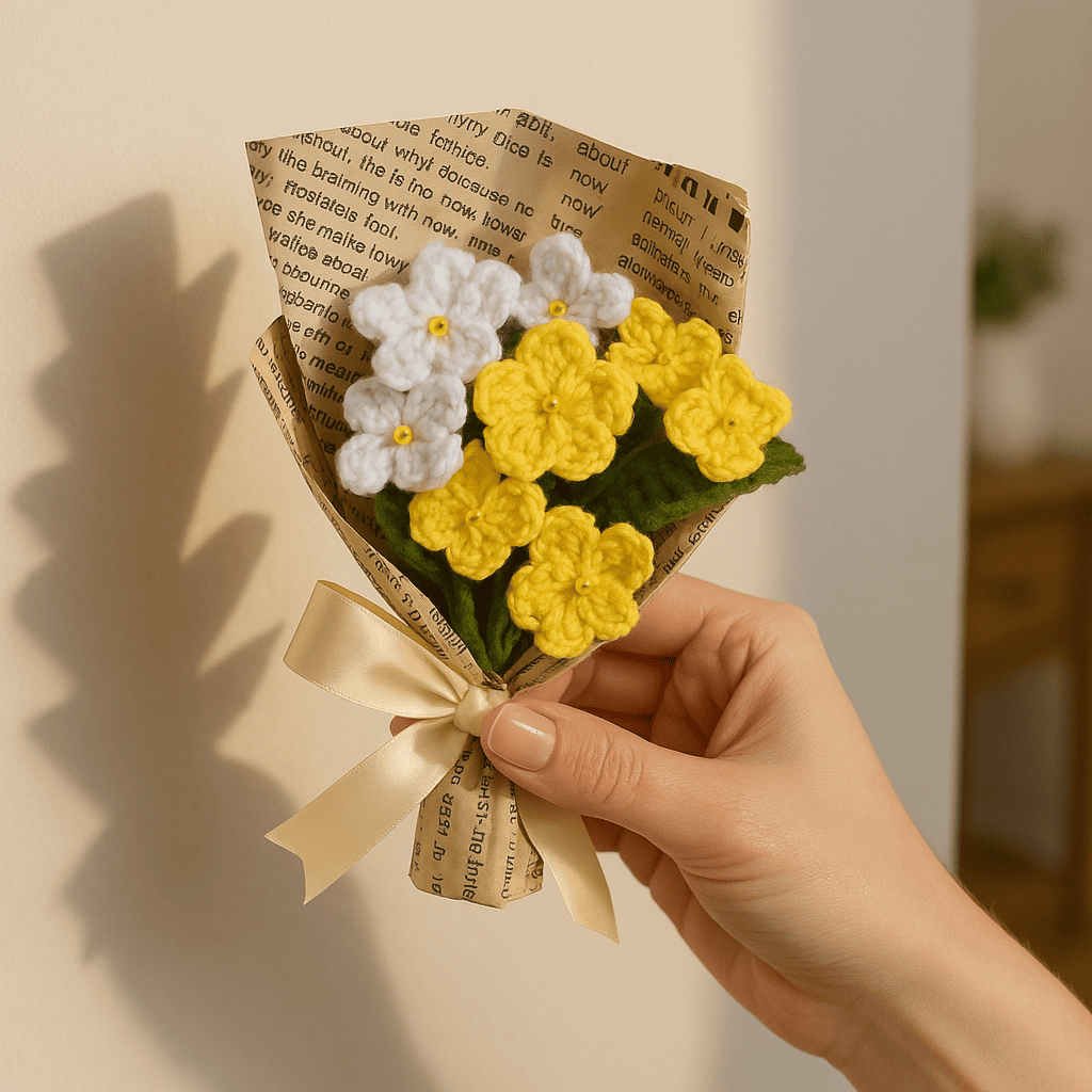 Blossom White Yellow Crochet