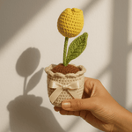 Yellow Tulip Crochet Pot