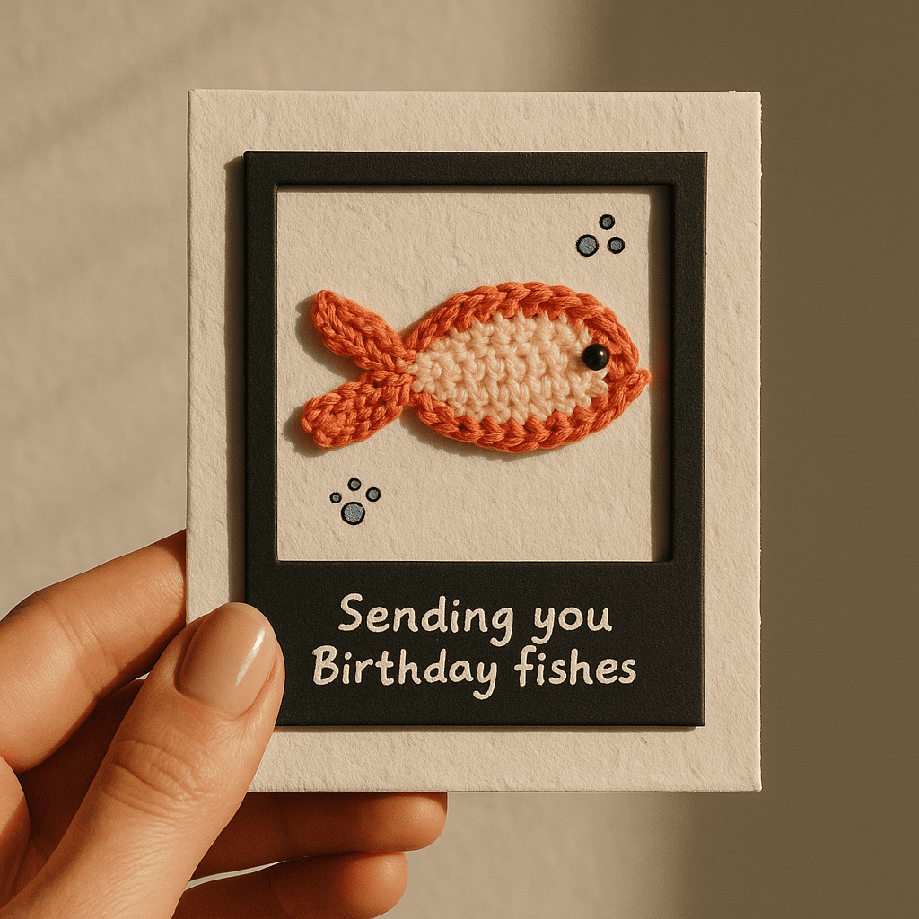 Birthday Fishes Polaroid Card