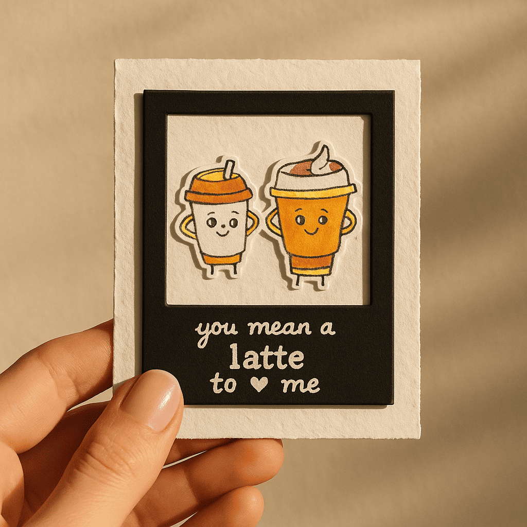 Latte Polaroid Card