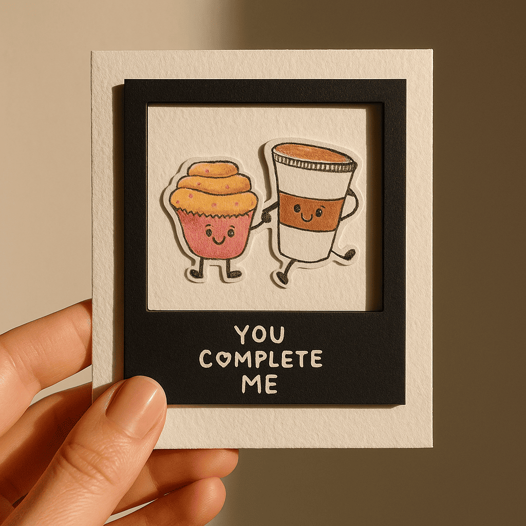 You Complete Me Polaroid Card