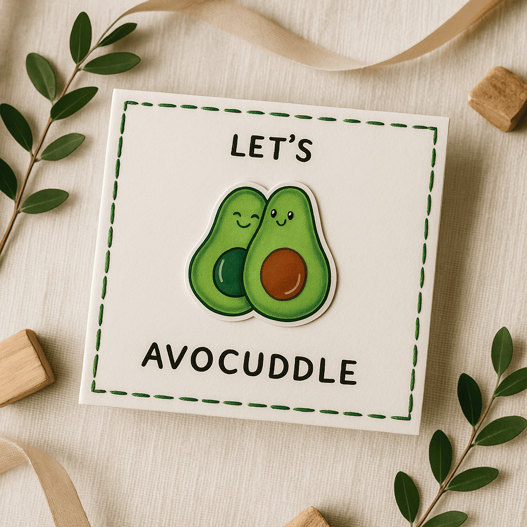 Let's Avocuddle Pun Card
