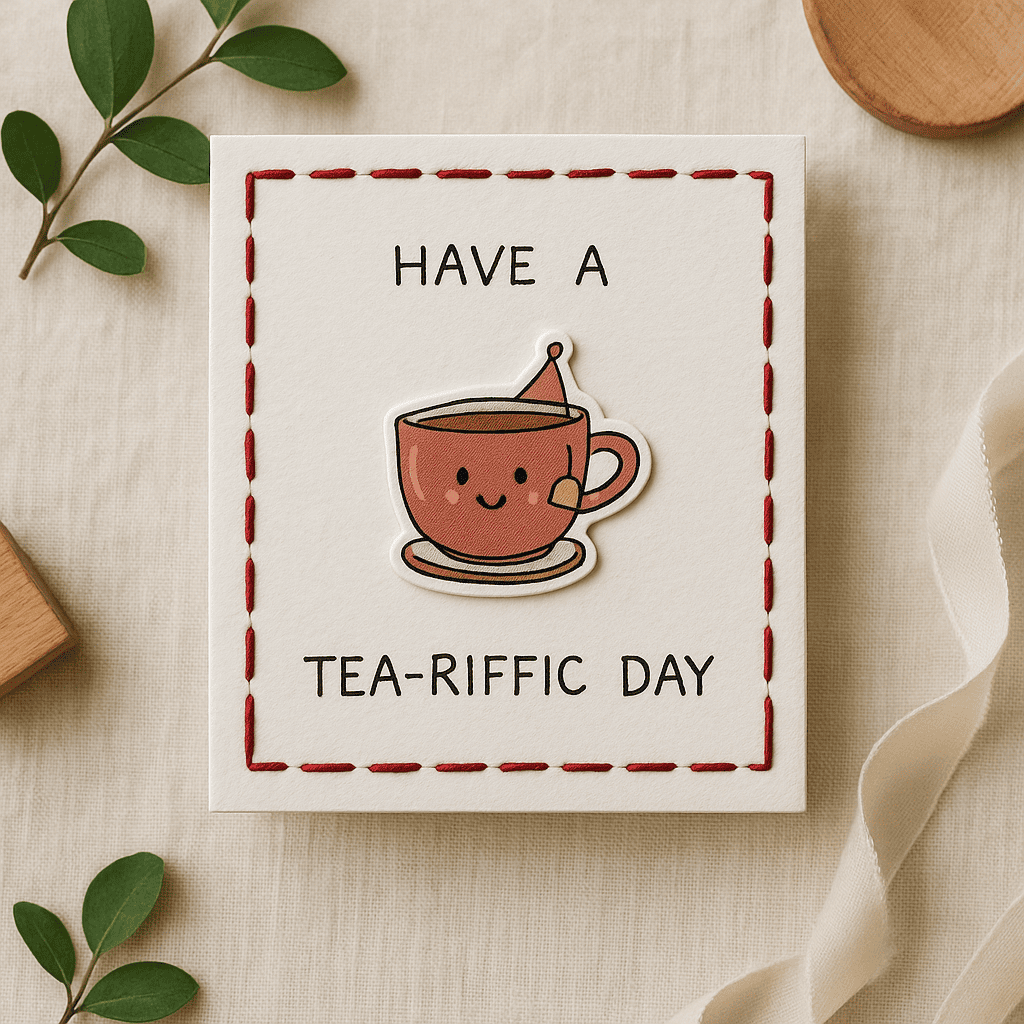 Have A Tea-riffic Day Pun Card