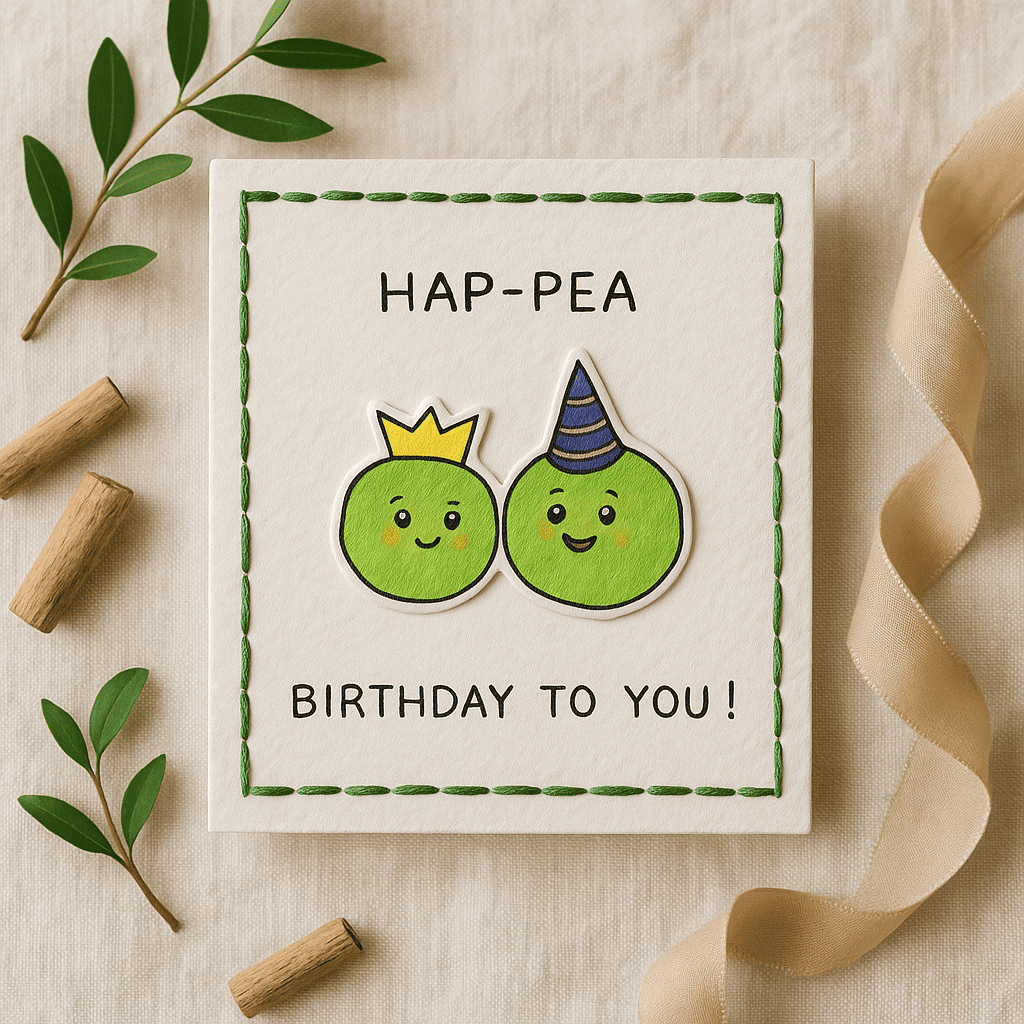 Hap-pea Birthday To You! Pun Card