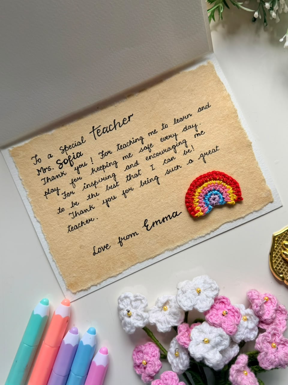 Colorful Pencils Teachers Day Thread Card