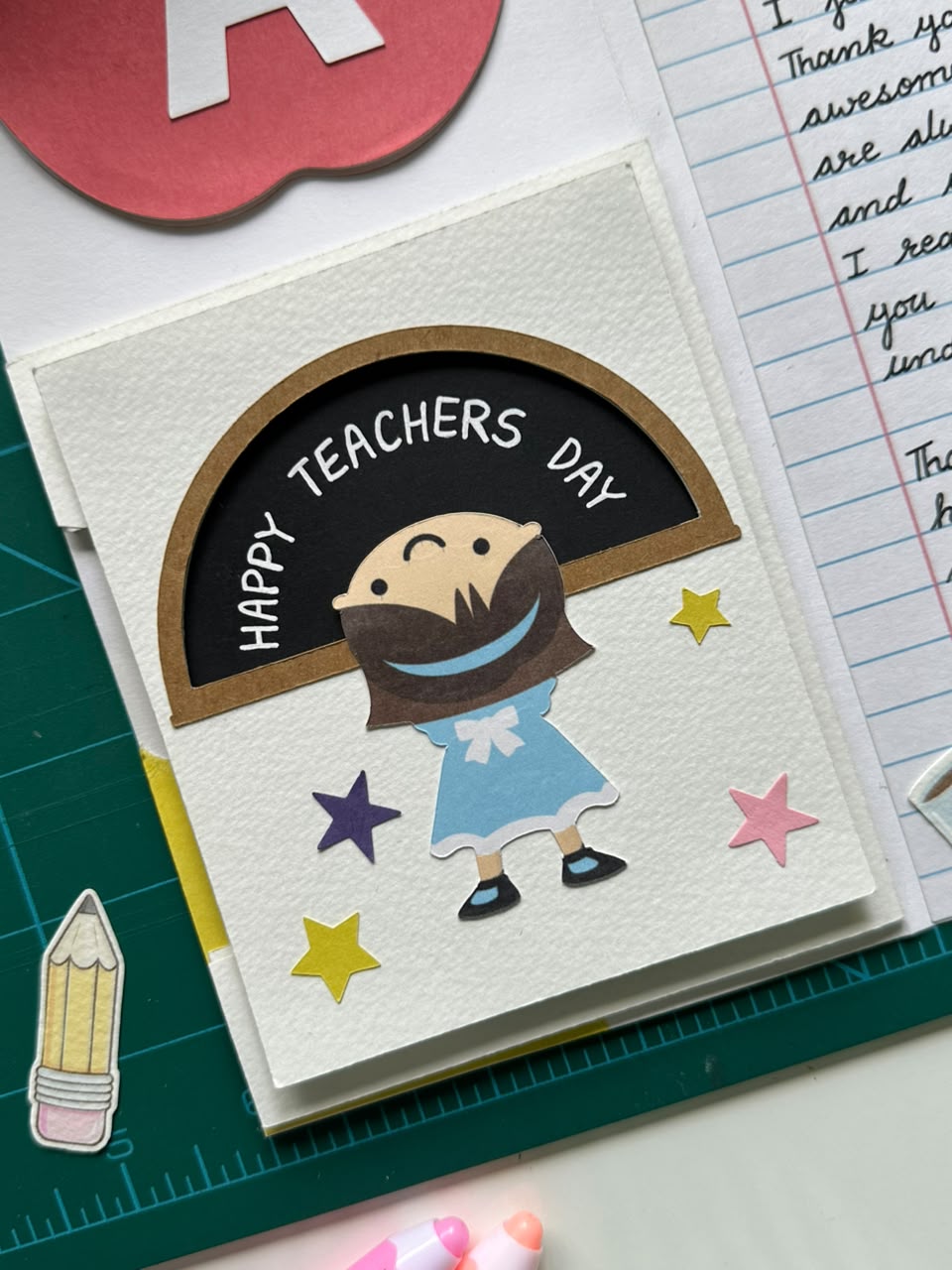 Teachers Day Tri Fold Card