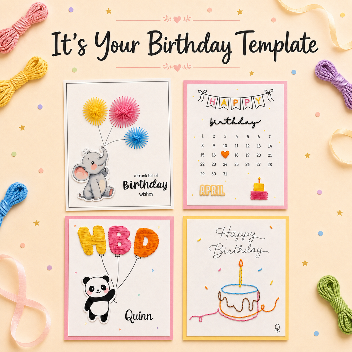 It’s your Birthday Printable Template (Set of 4)