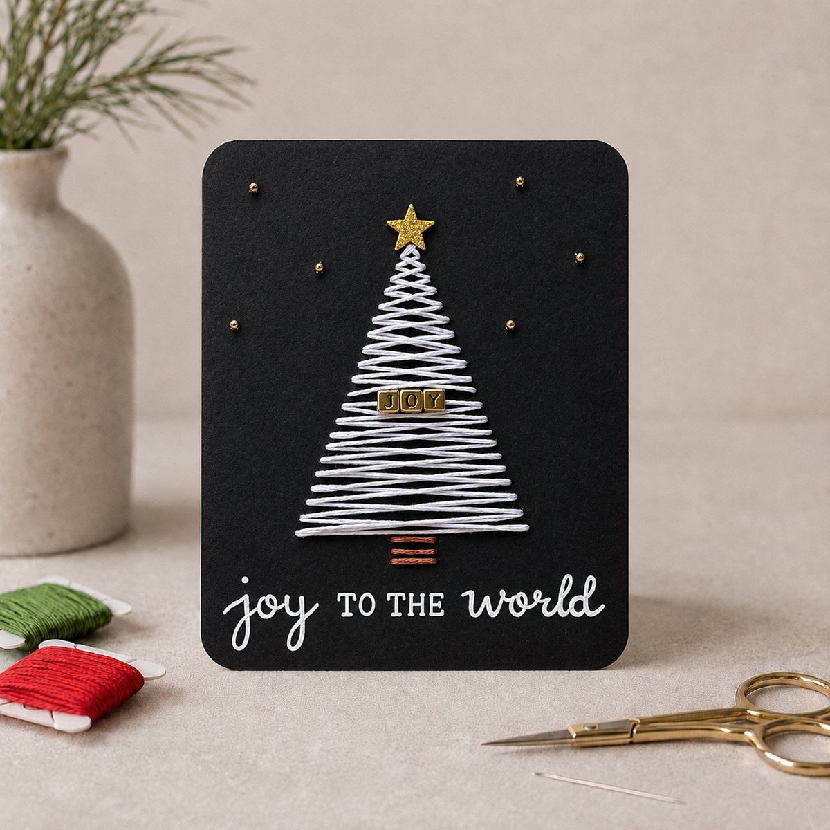 Joy Christmas Tree Card Template