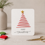 Red Christmas Tree Thread Card DIY Kit