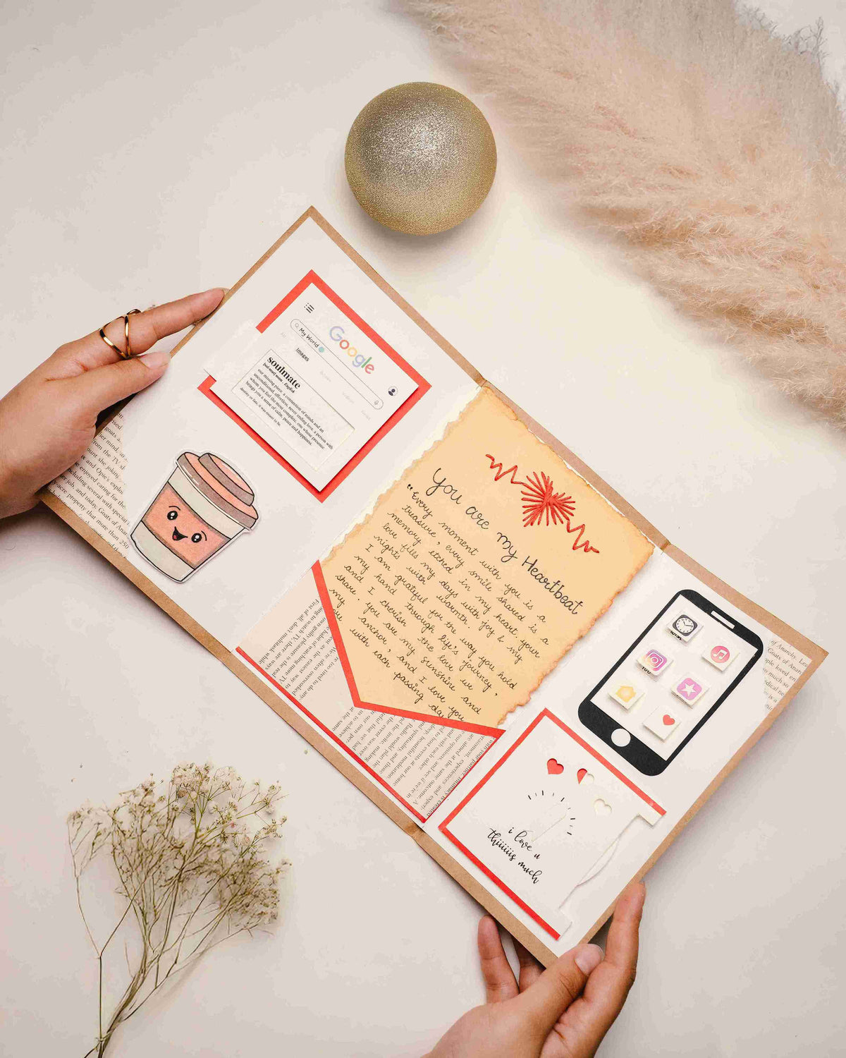 Creative Letter Card HeartBeat open