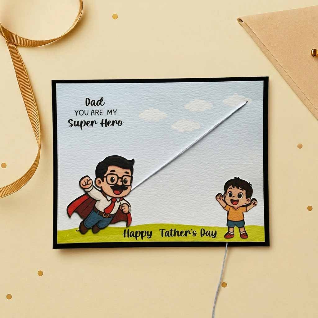 Super Hero Dad Interactive Card