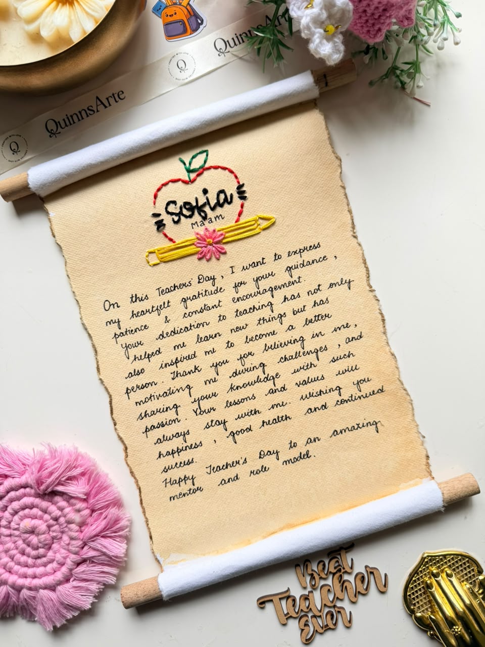 Teacher's Day Scroll Letter