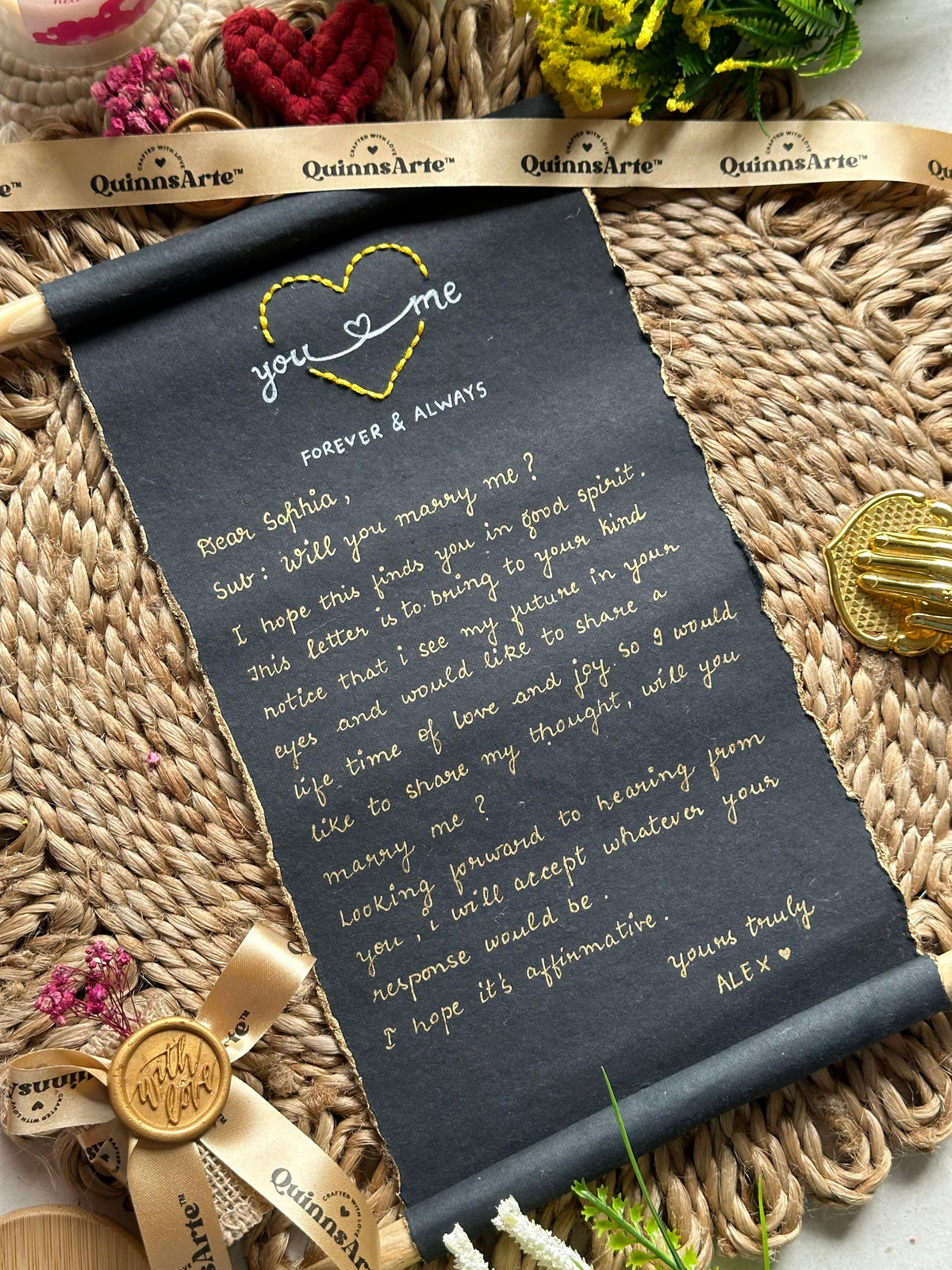 You & Me Scroll Letter