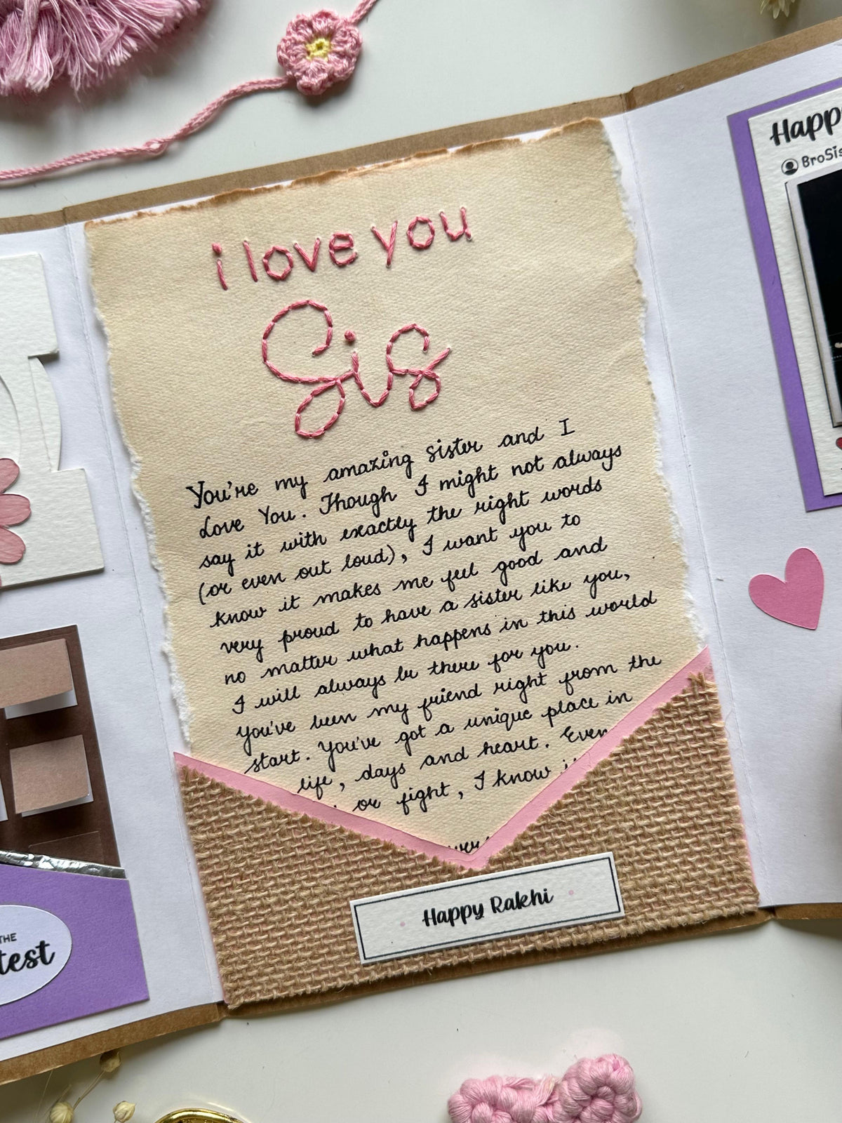 I Love You Sis Creative Letter Card