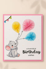 Happy Birthday Elephant Thread Card