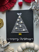 White Thread Christmas Tree Card