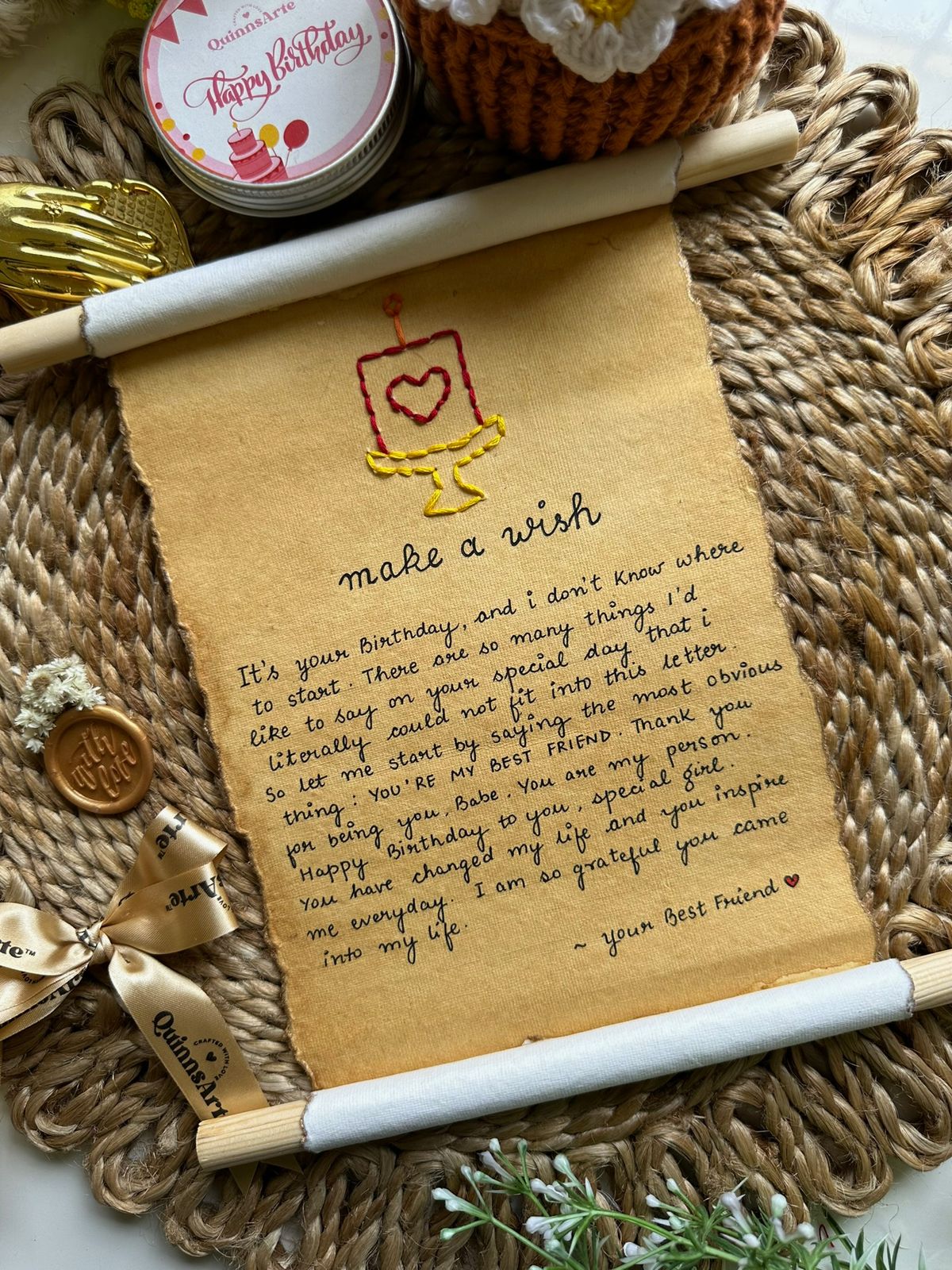 Make A Wish Vintage Letter