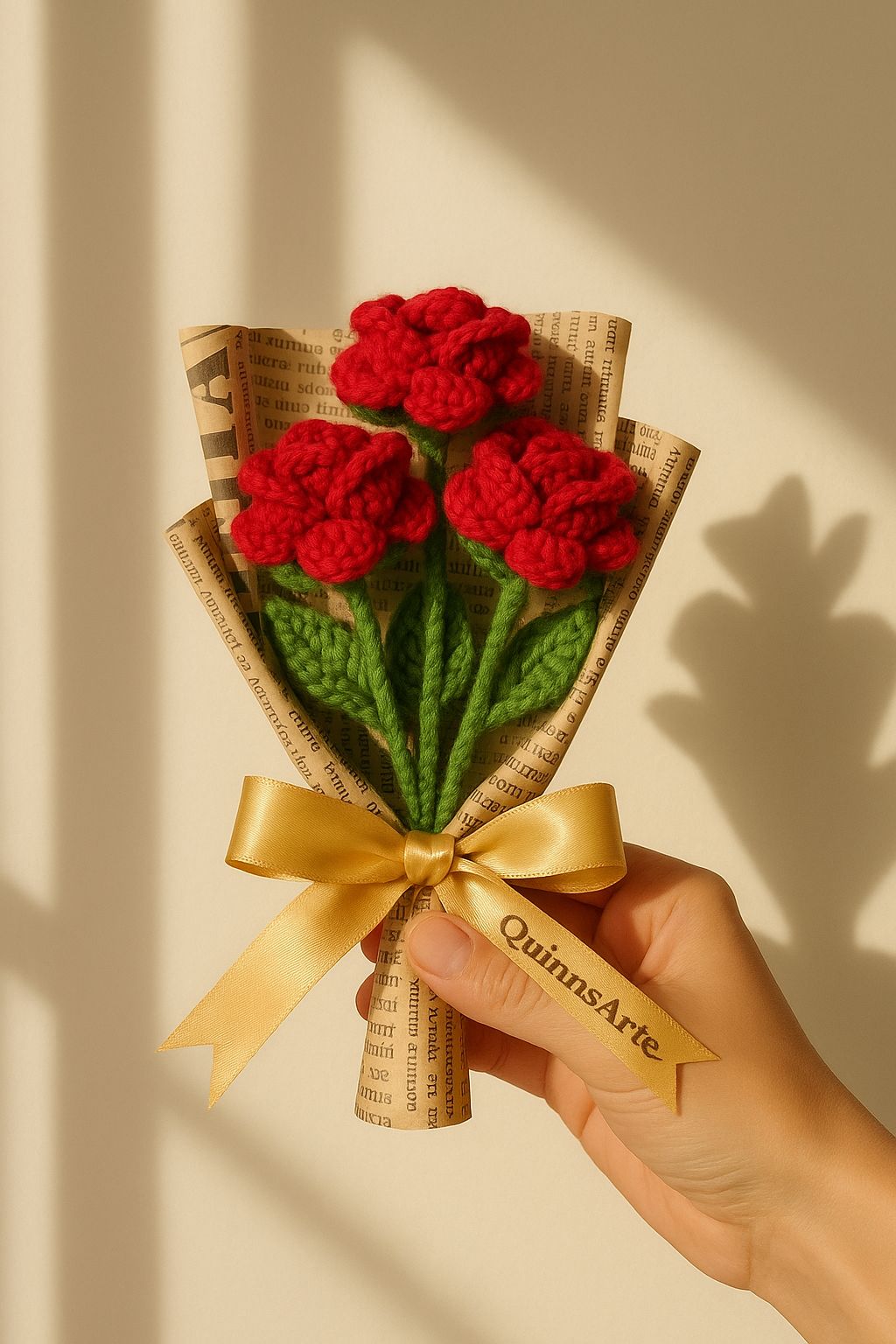 Red Roses Crochet Bouquet