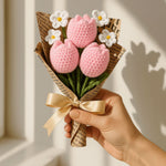 Pink Tulip Crochet Bouquet