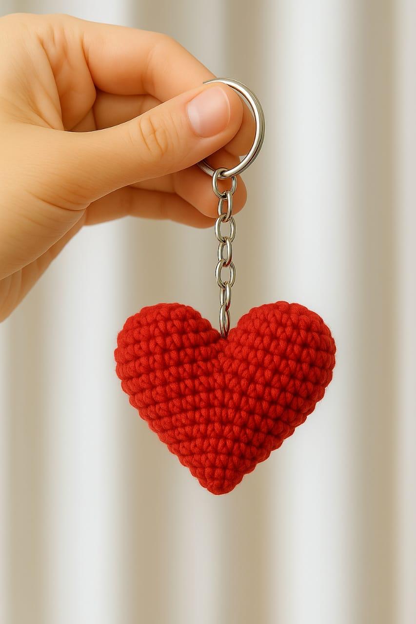 Heart Crochet Keychain