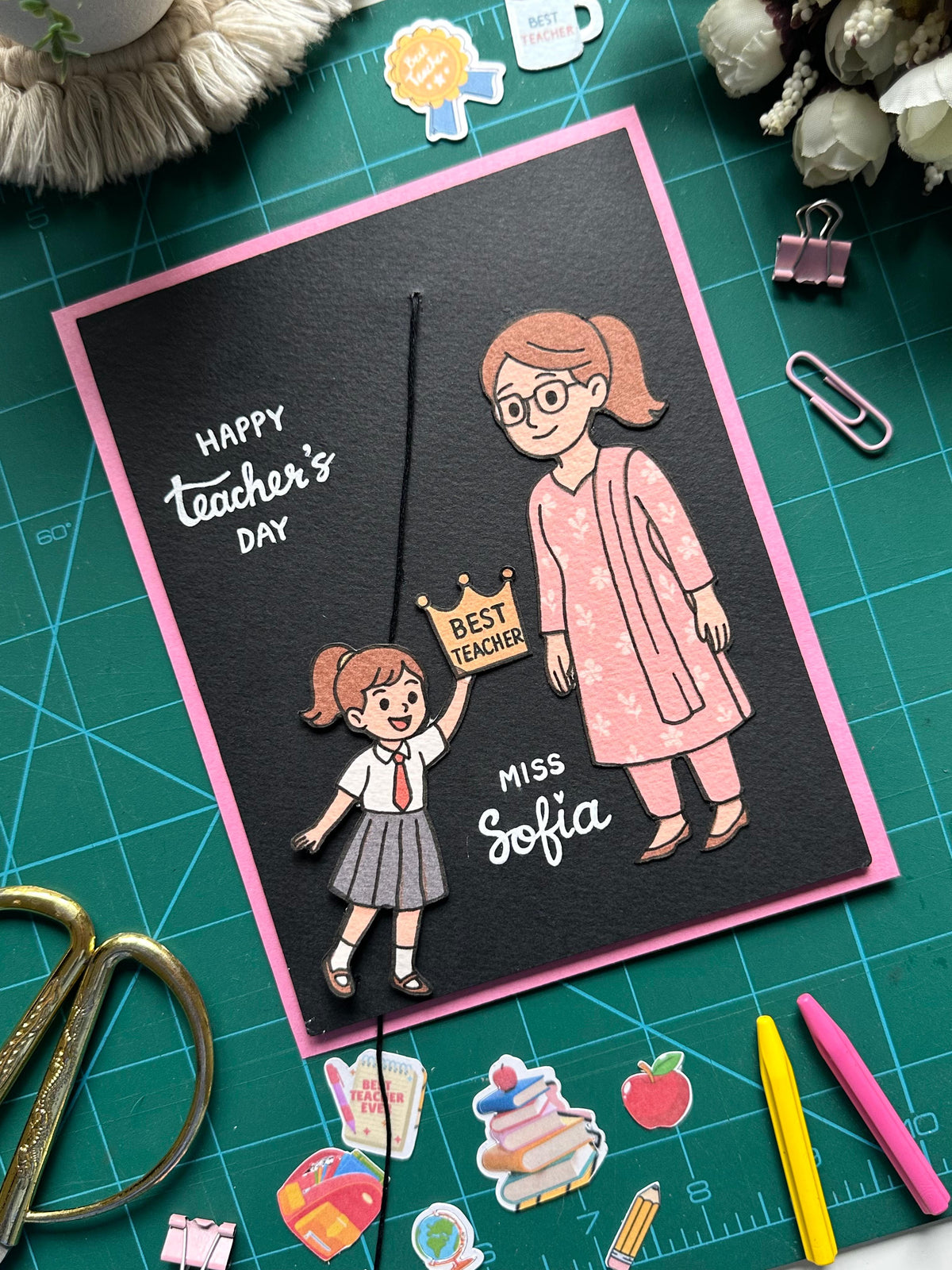 Teacher’s Day Rope Pull Card