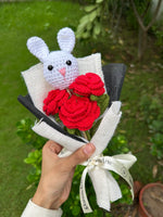 Bunny & Roses Crochet Bouquet