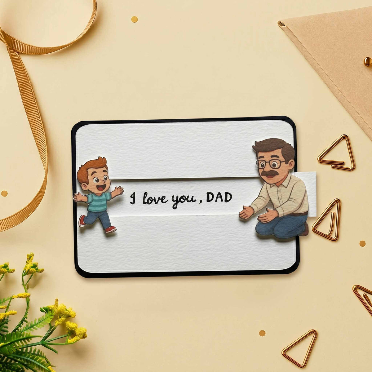 Father & Son Hug Slider Card