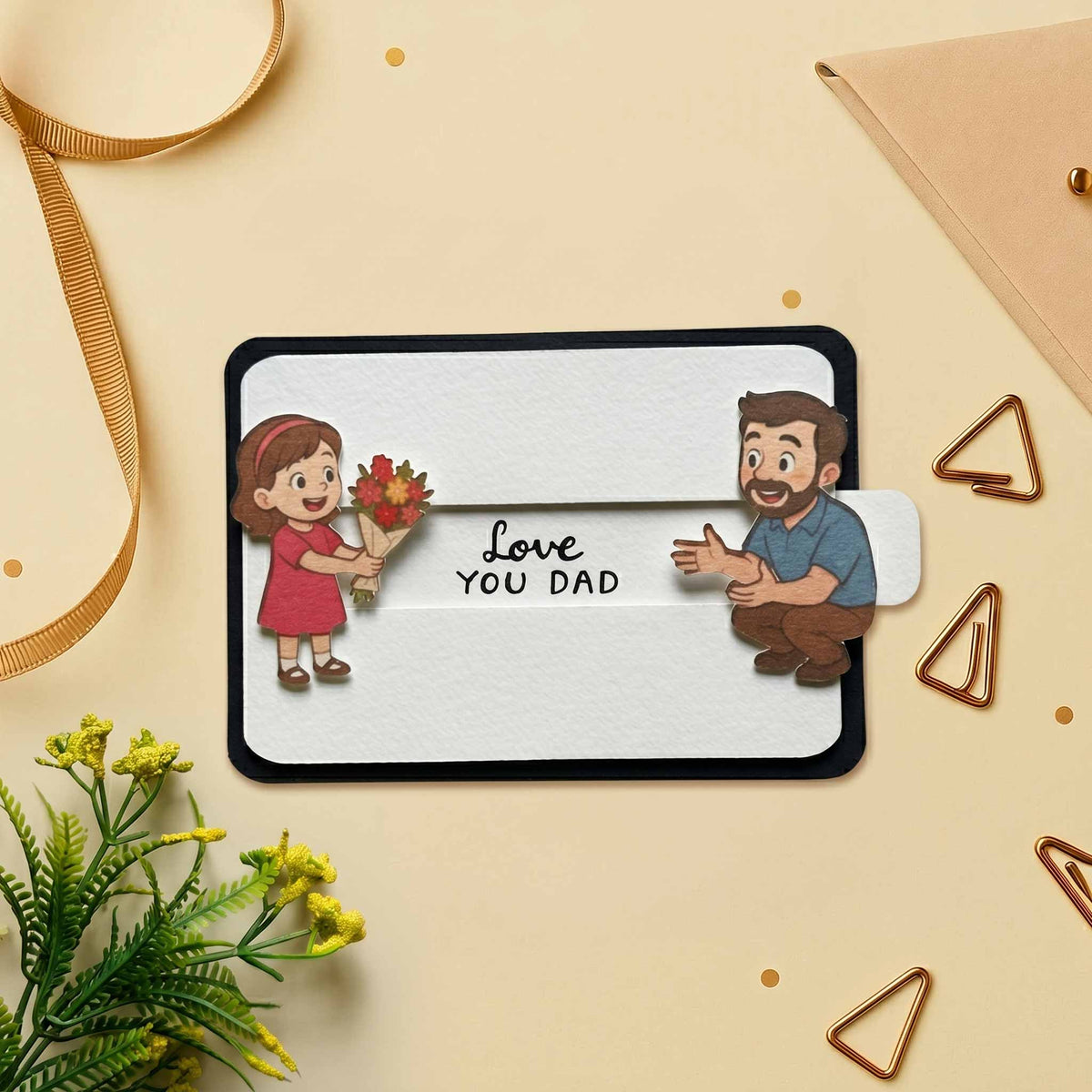Father & Daughter Bouquet Slider Card
