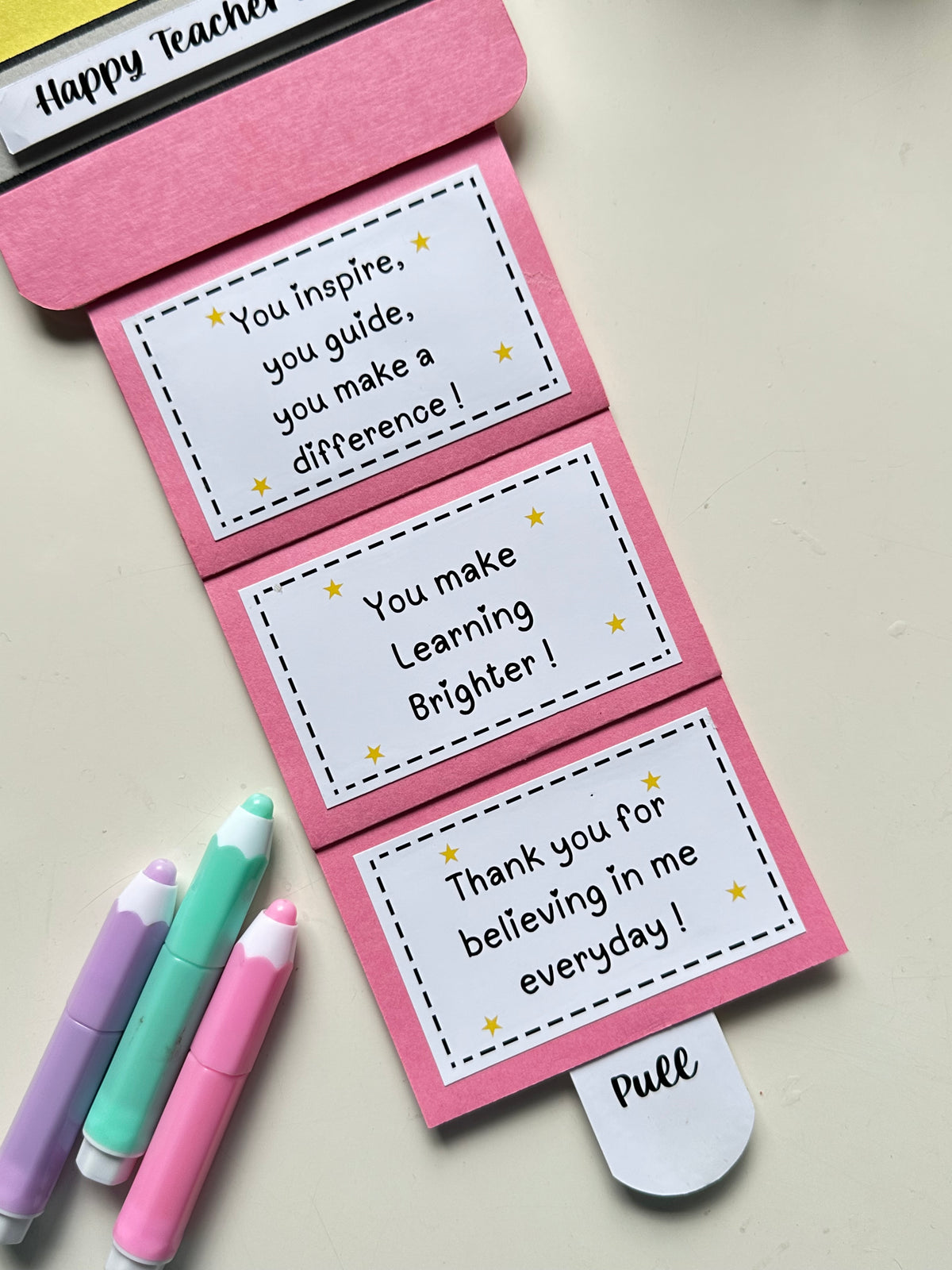 Teacher’s Day Pencil Slider Card
