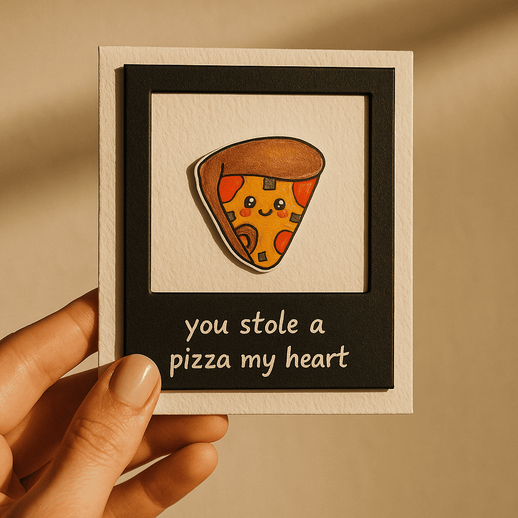 Pizza My Heart Polaroid Card