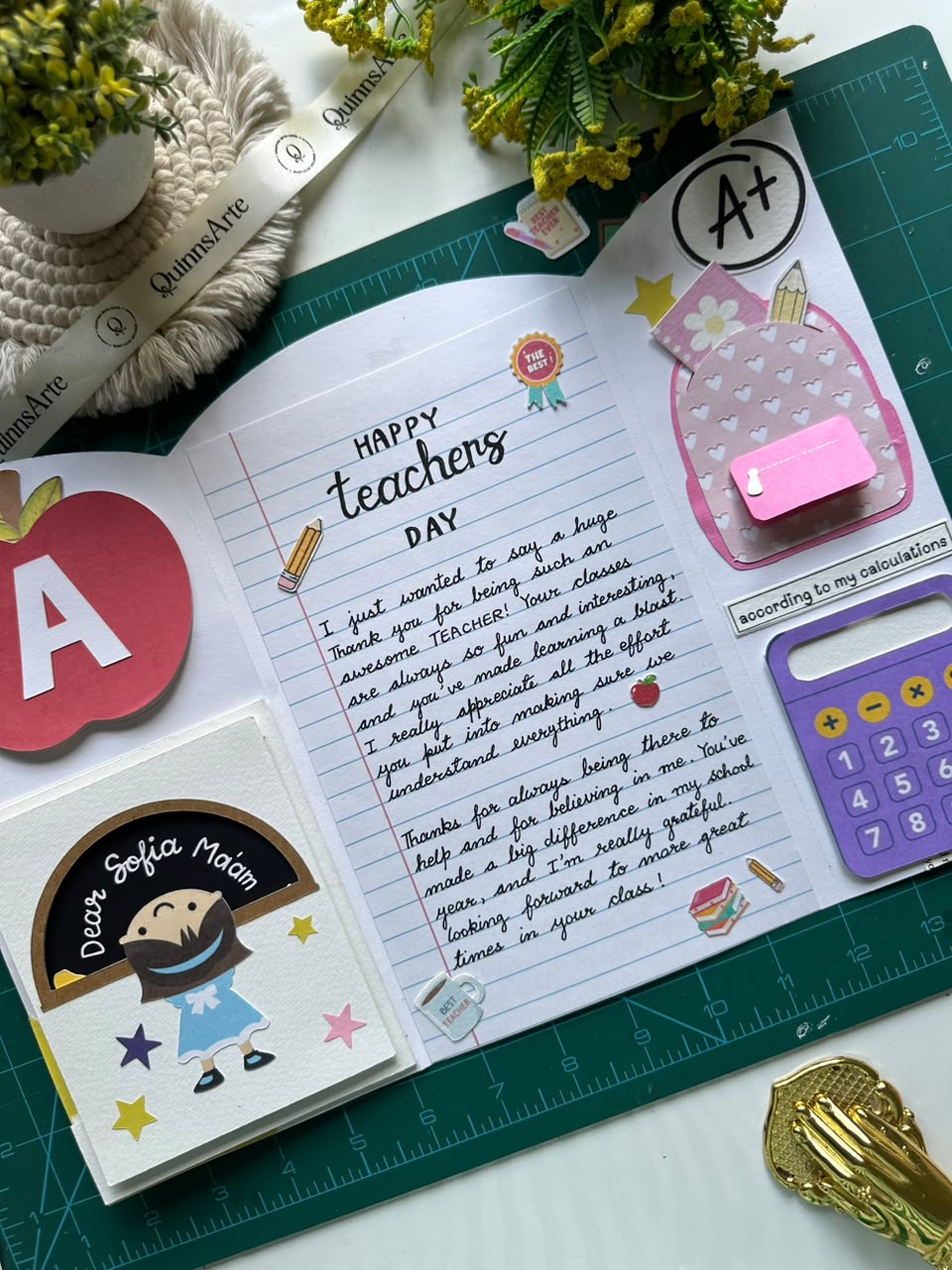 Teachers Day Tri Fold Card