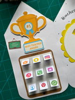 Pencil Shaped TriFold Teachers Day Card