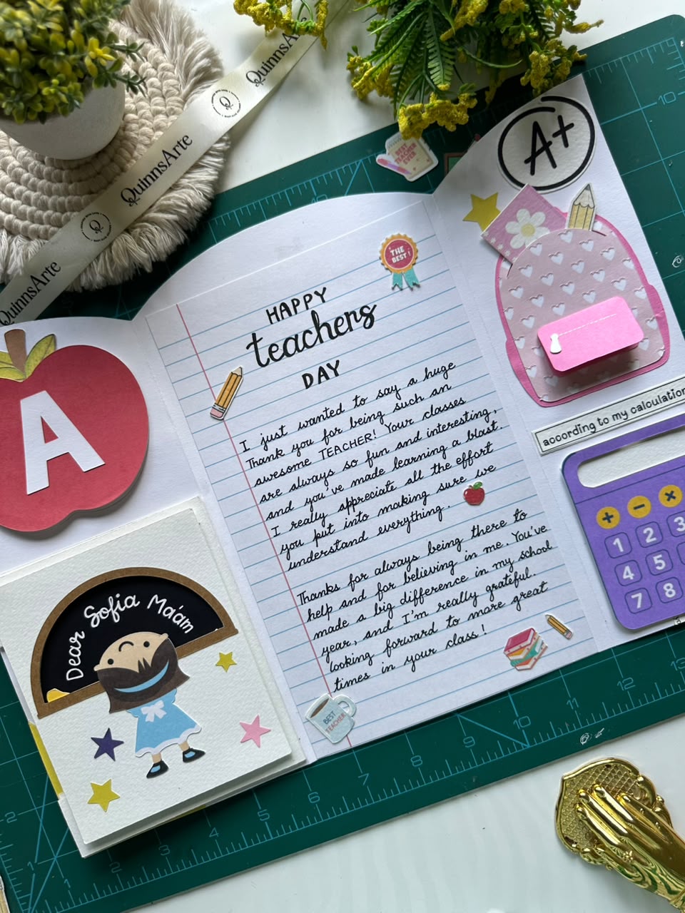 Teachers Day Tri Fold Card