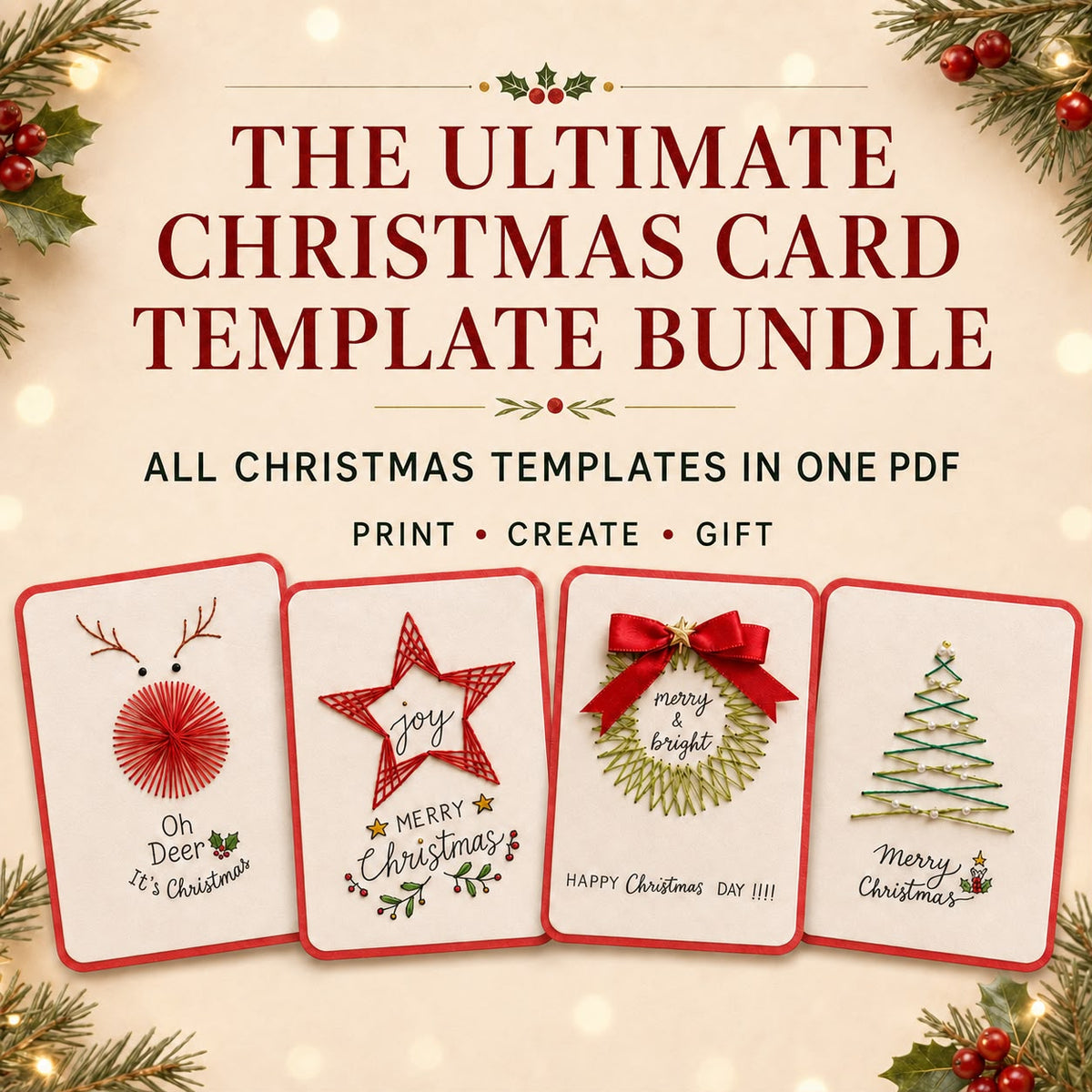 Ultimate Christmas Printable Template (set of 25+ cards)