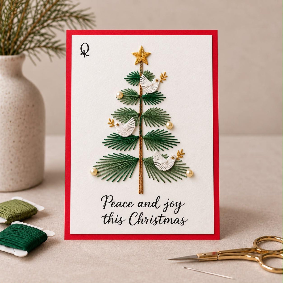 Peace and Joy Christmas Tree Template