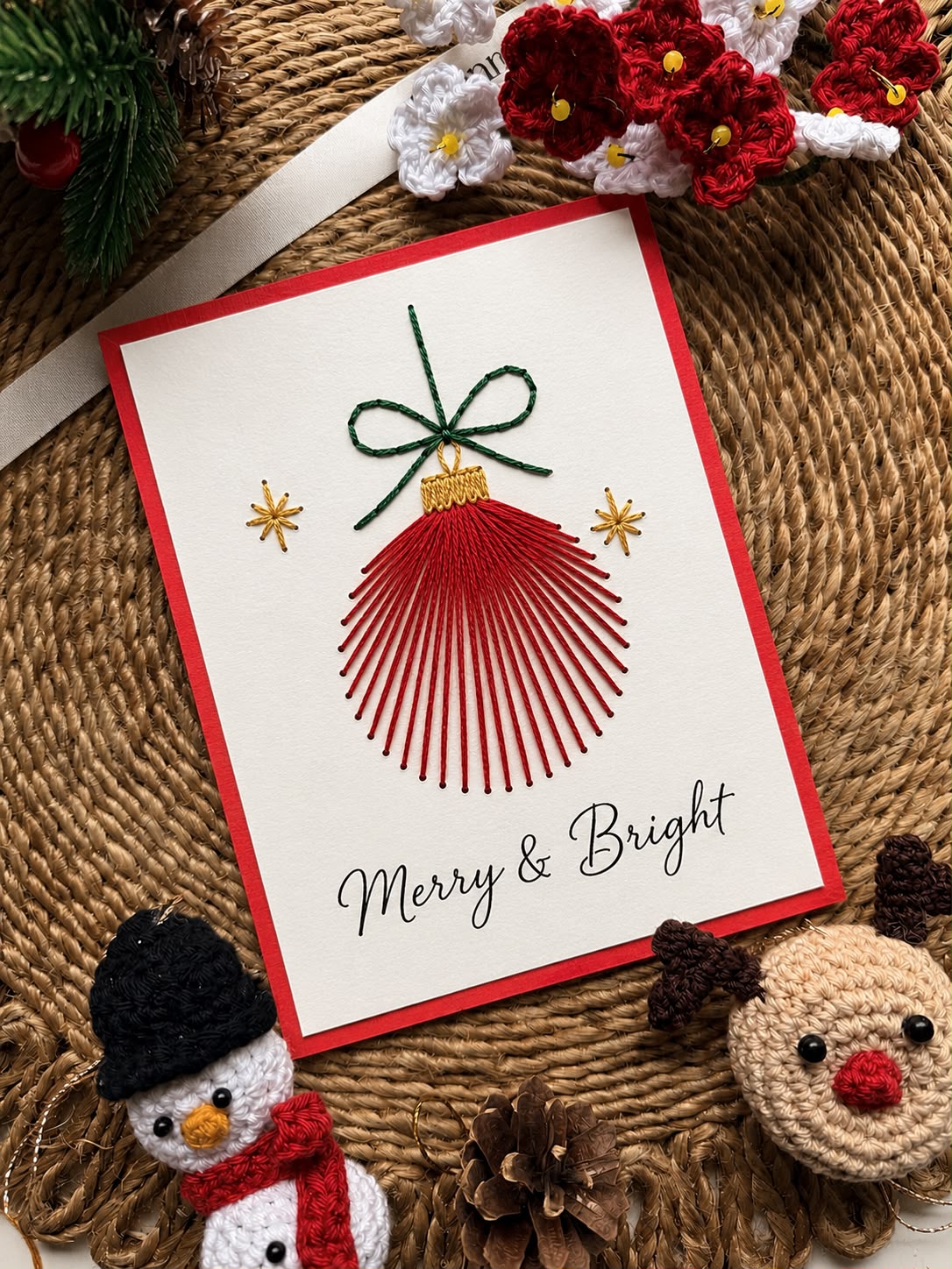 Christmas Bauble Card Printable Template