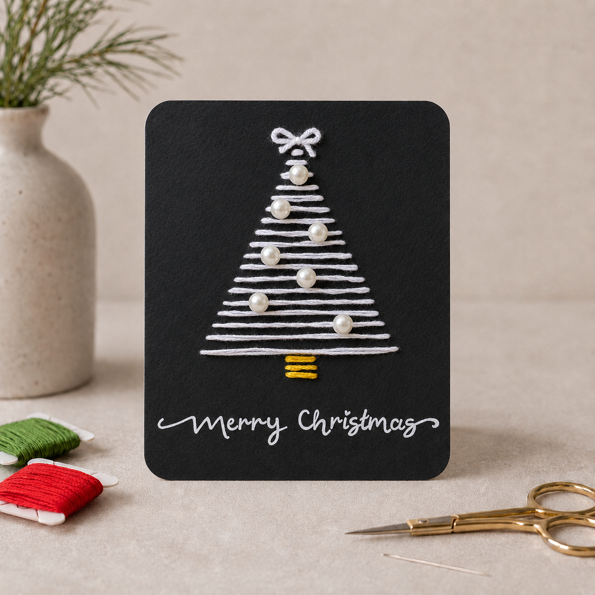 White Christmas Tree Thread Template