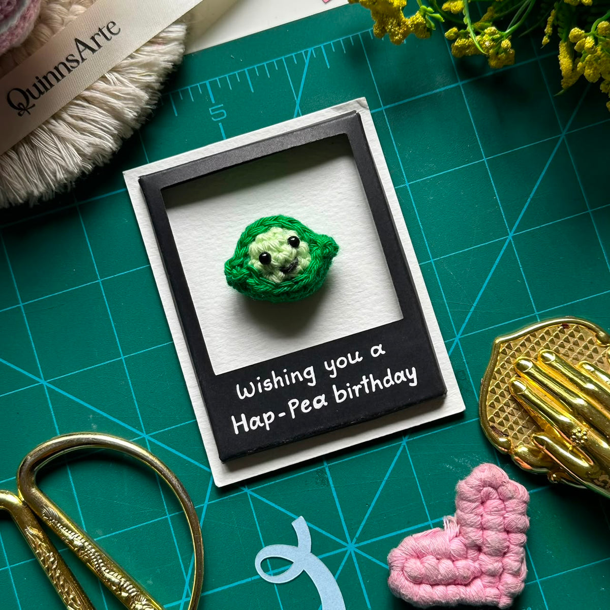 Hap-Pea Birthday Polaroid Card