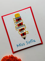 Teachers Day Pencil Banner Thread Card