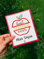 Best Teacher Ever Thread Card