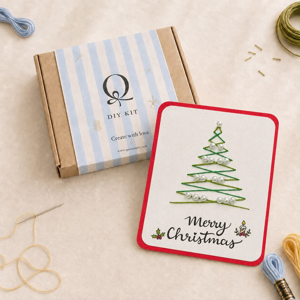 Christmas Tree Pearl Card DIY Kit