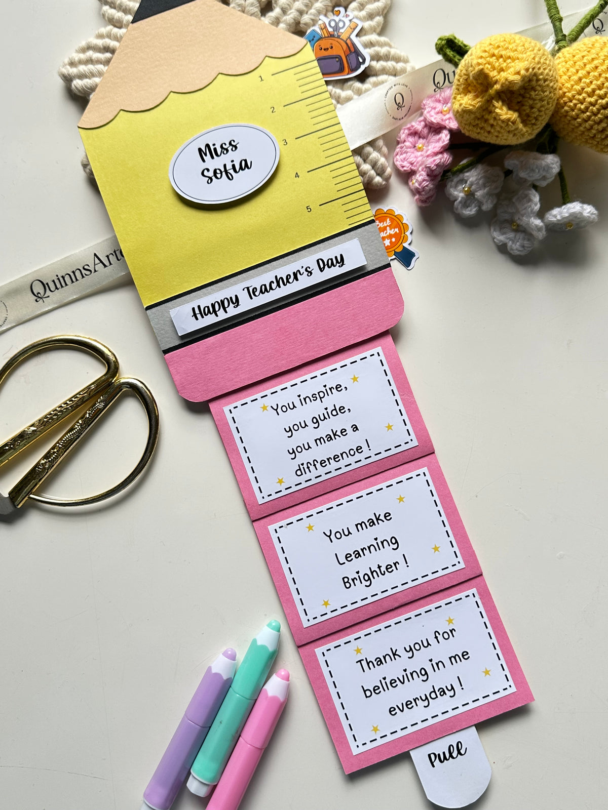 Teacher’s Day Pencil Slider Card
