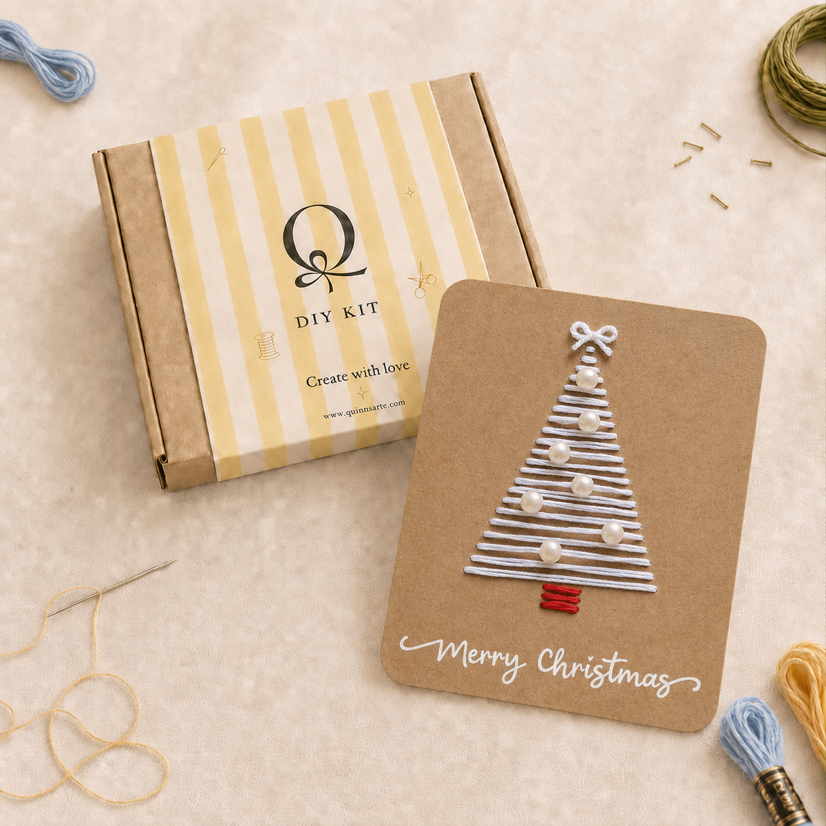 Christmas Tree Thread Card DIY Kit