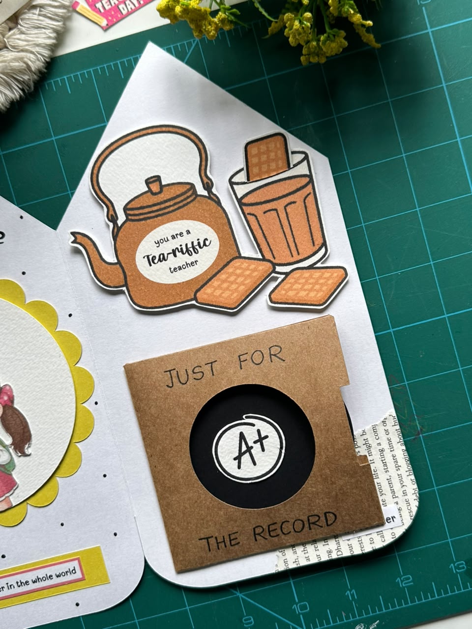 Pencil Shaped TriFold Teachers Day Card