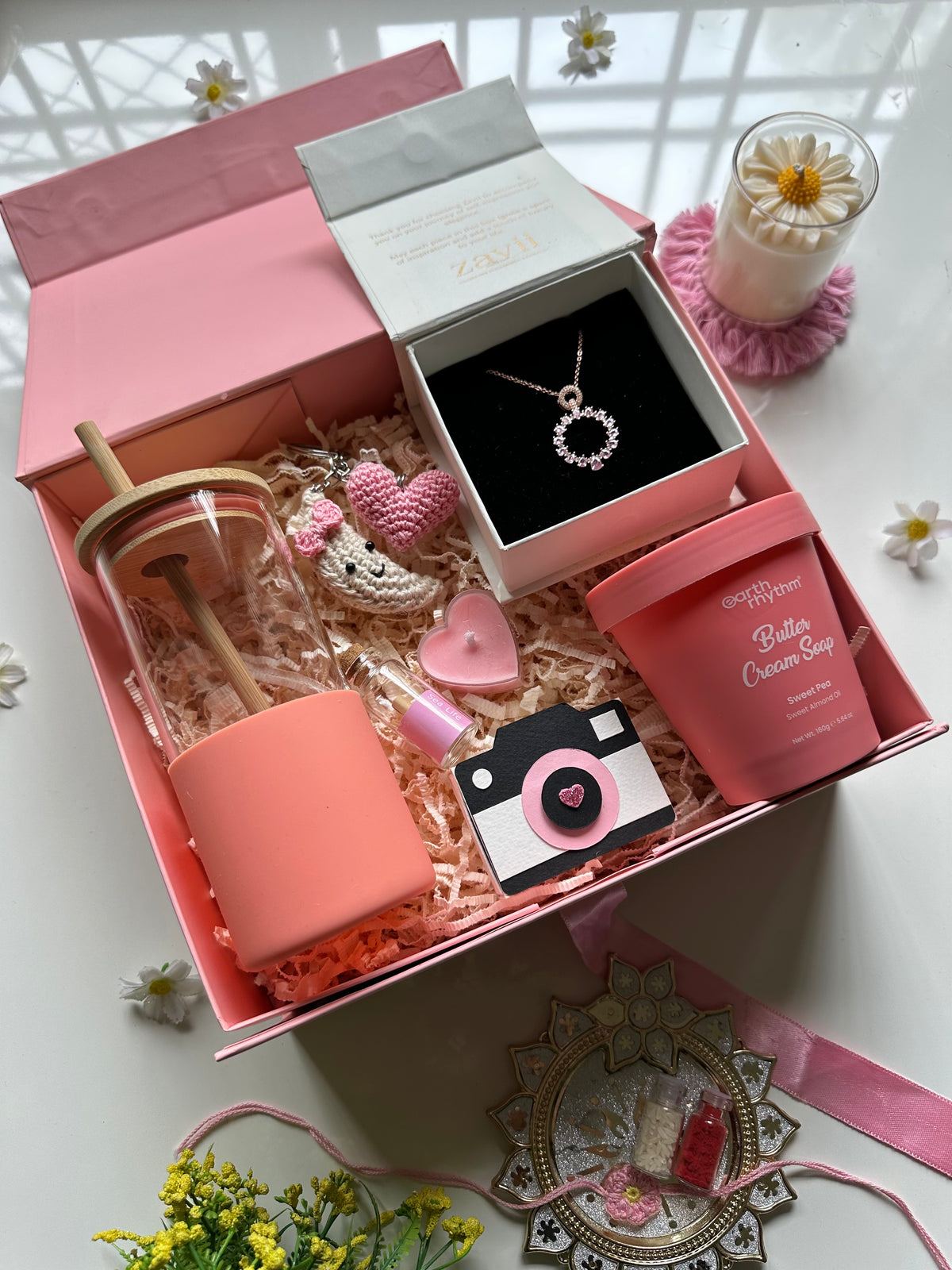 rakhi hamper Blush & Bloom Hamper