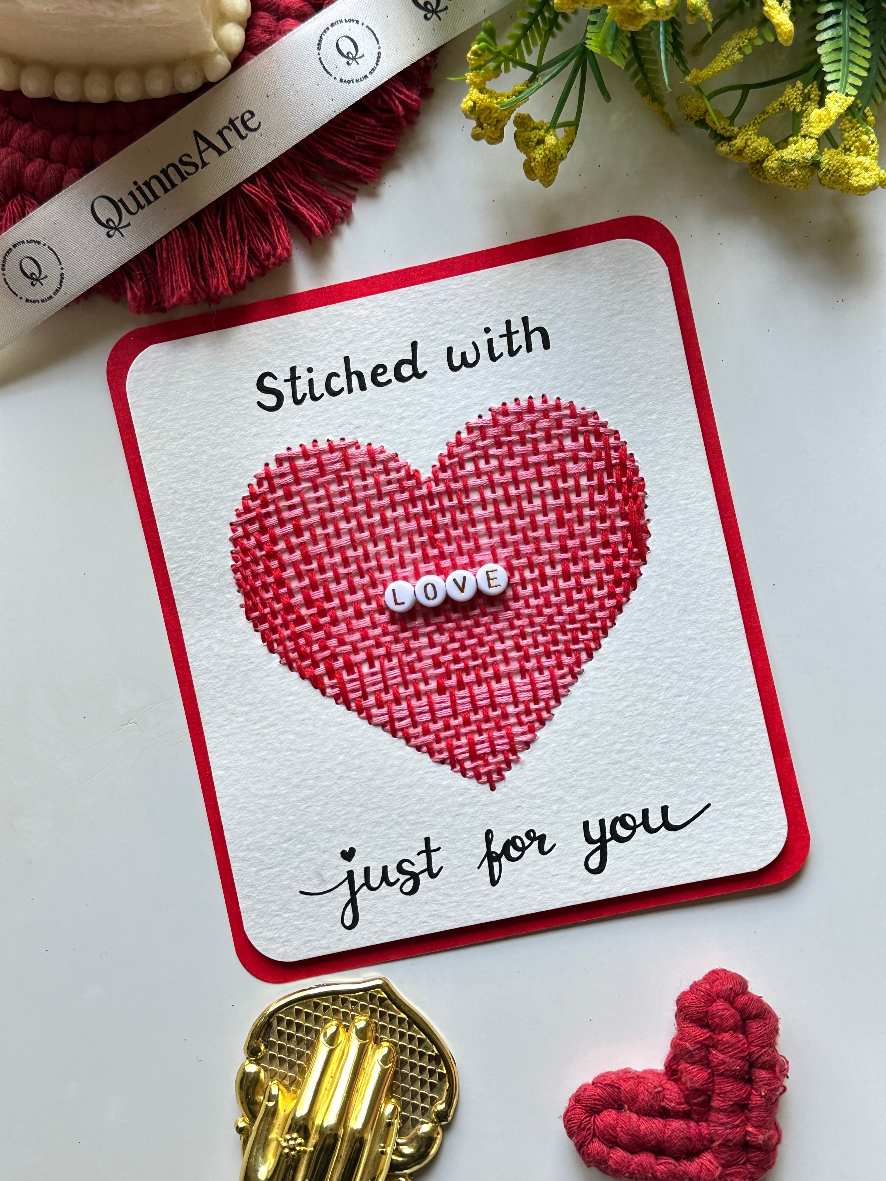 Love Thread Stitched with love Thread Card– quinns-arte