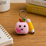 Teachers day Apple Crochet Keychain