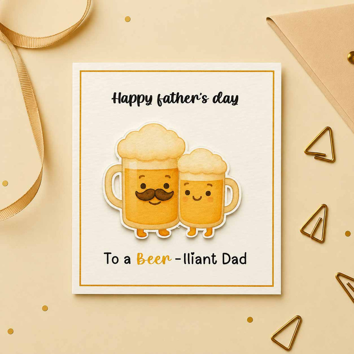 Beer-lliant Dad Card